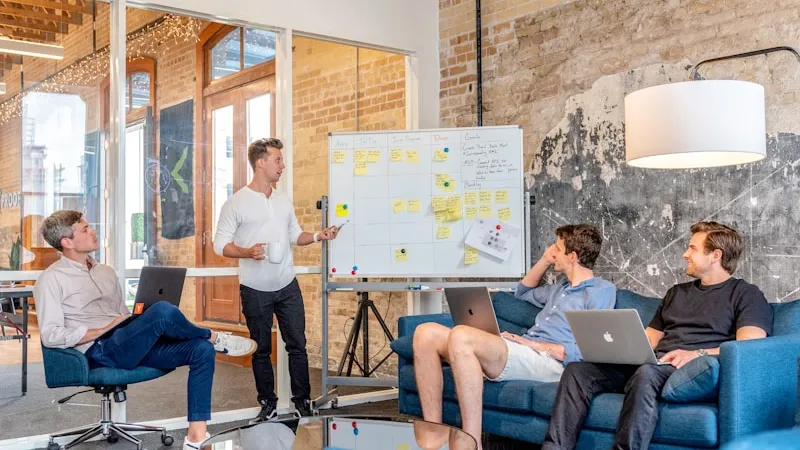 Business team analyzing customer feedback data